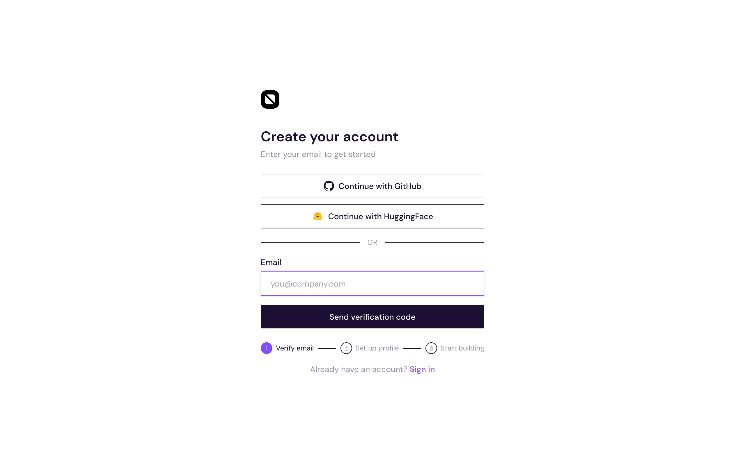Signup — enter email