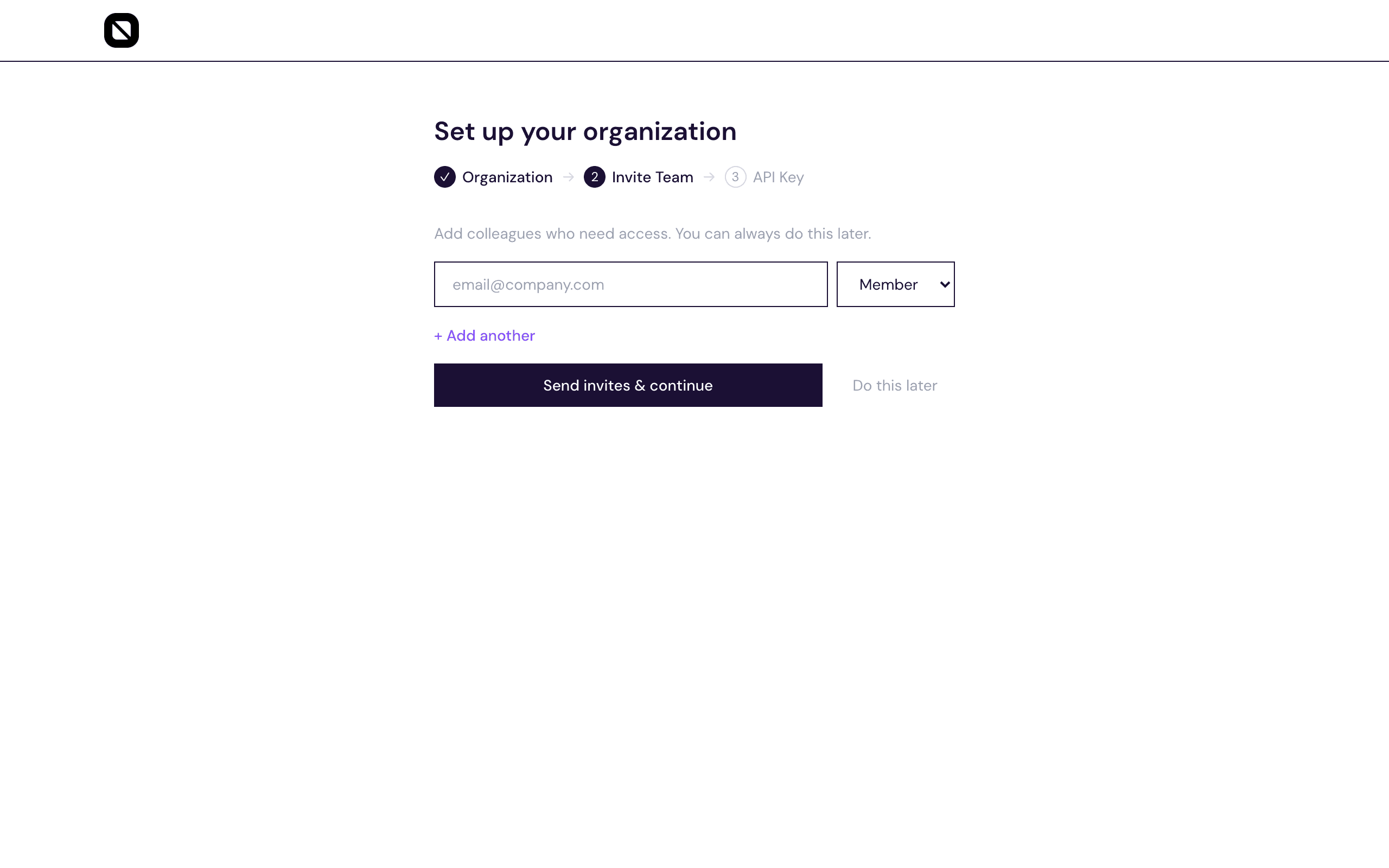 Onboarding — invite team