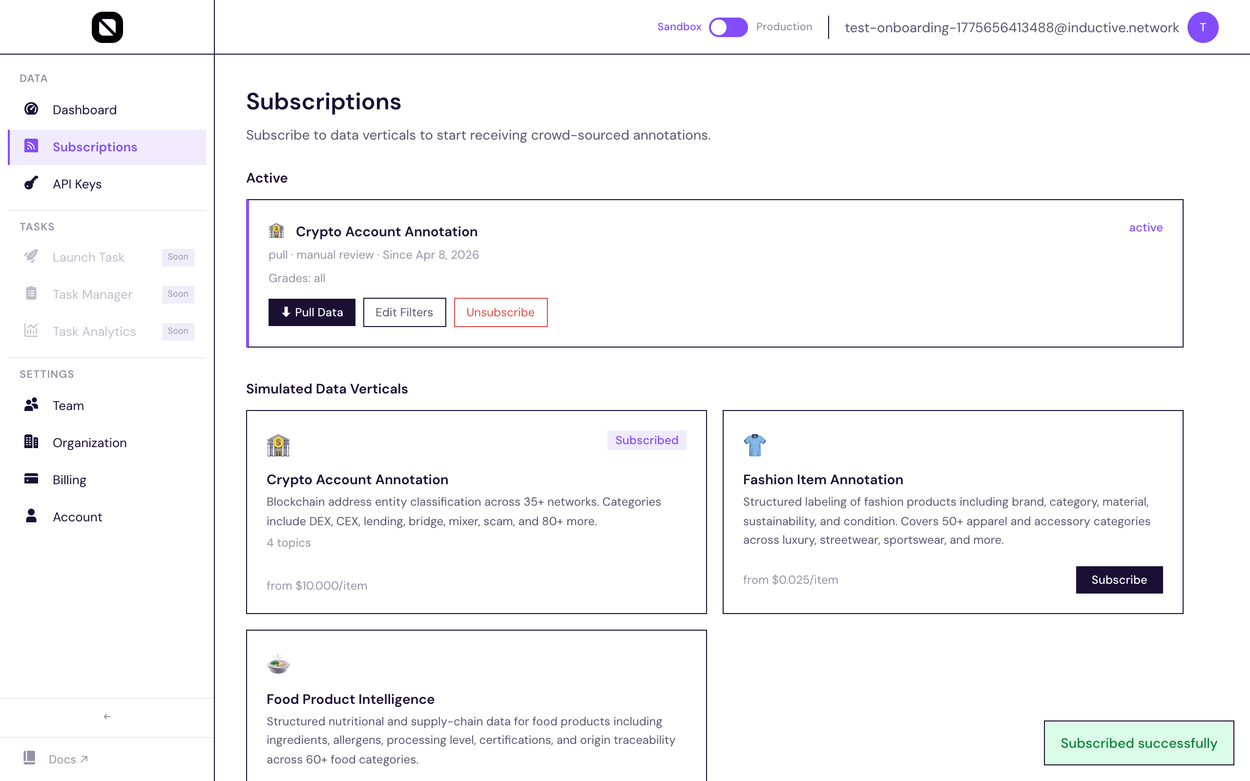Active subscription
